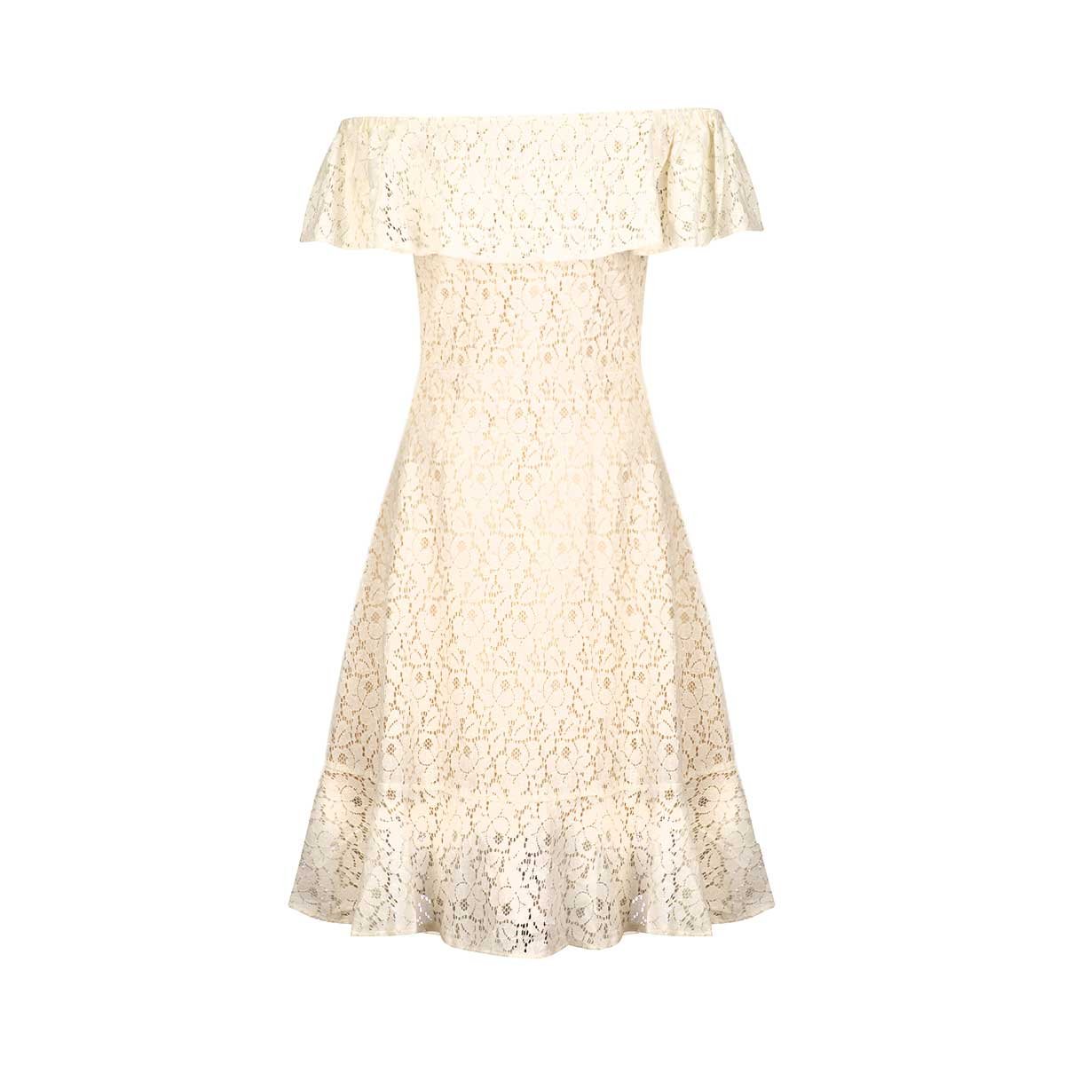 Vestido Corto de Encaje con Olan Life Styler