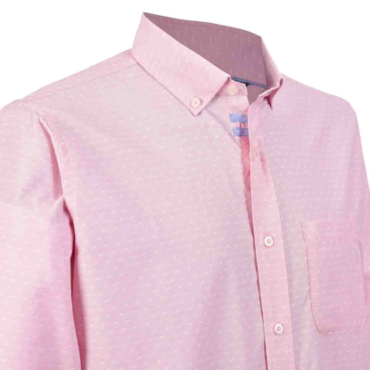 Camisa Slim Fit Manga Larga Ohio Color Rosa Carlo Corinto