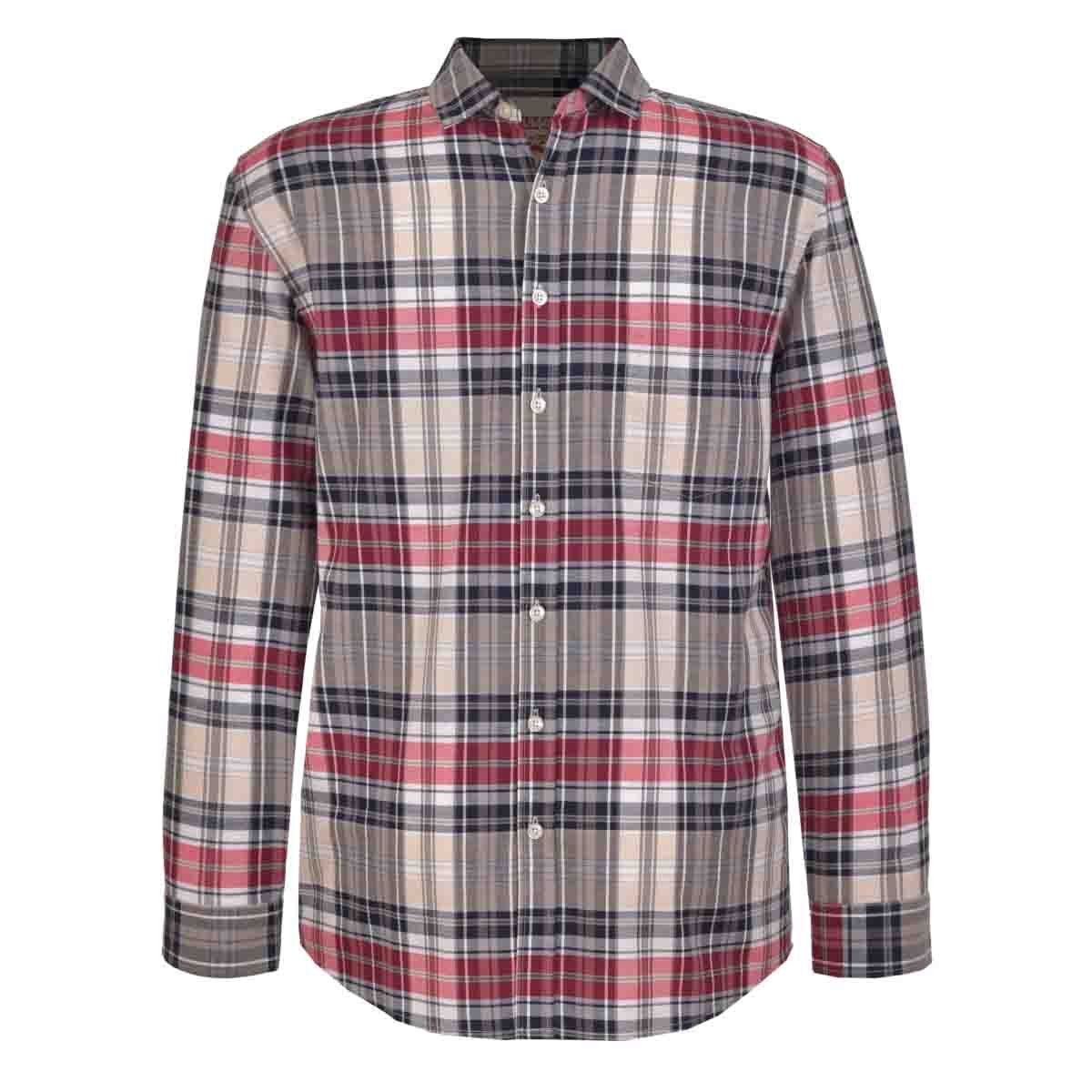 Camisa Manga Larga a Cuadros Color Gris Combinado Fukka