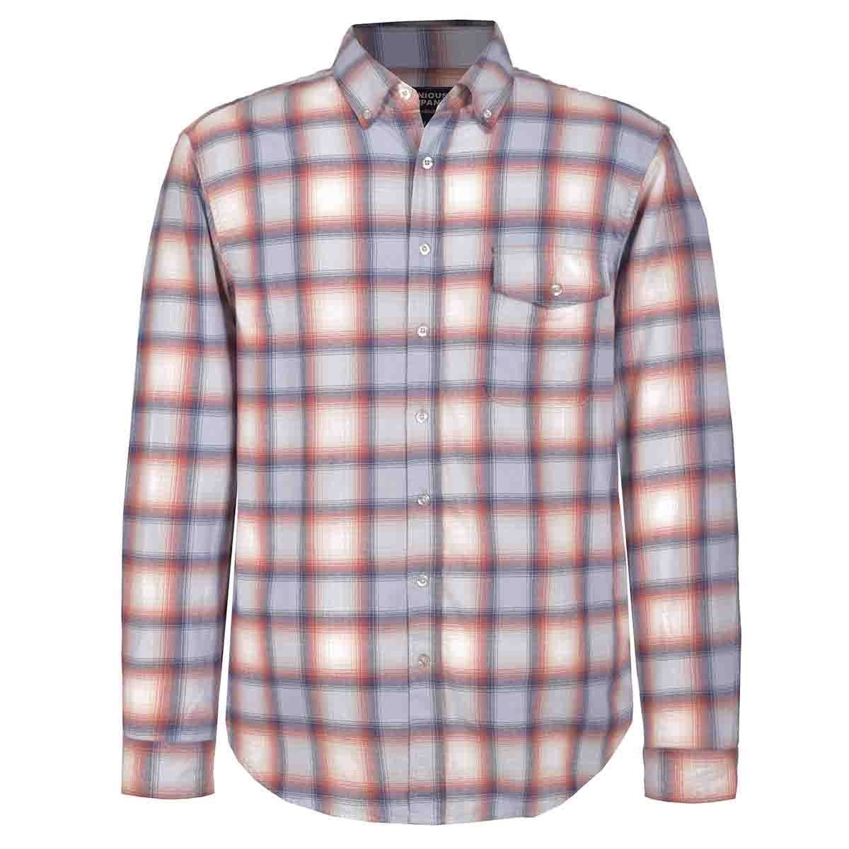 Camisa Manga Larga a Cuadros Color Azul Combinado Jeanious Plus