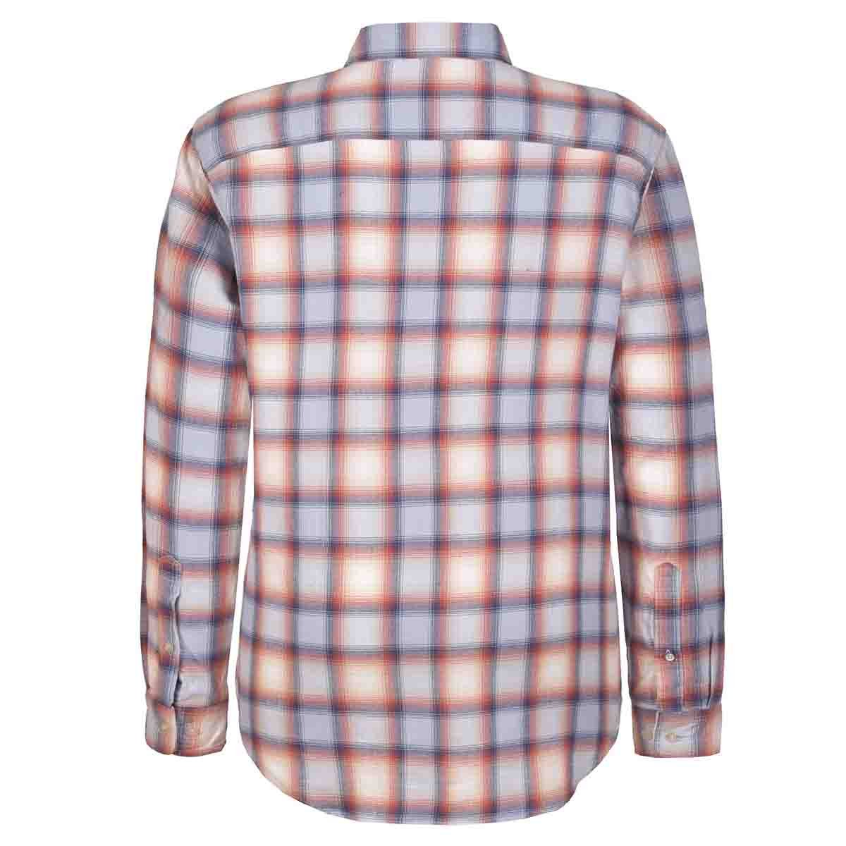 Camisa Manga Larga a Cuadros Color Azul Combinado Jeanious Plus