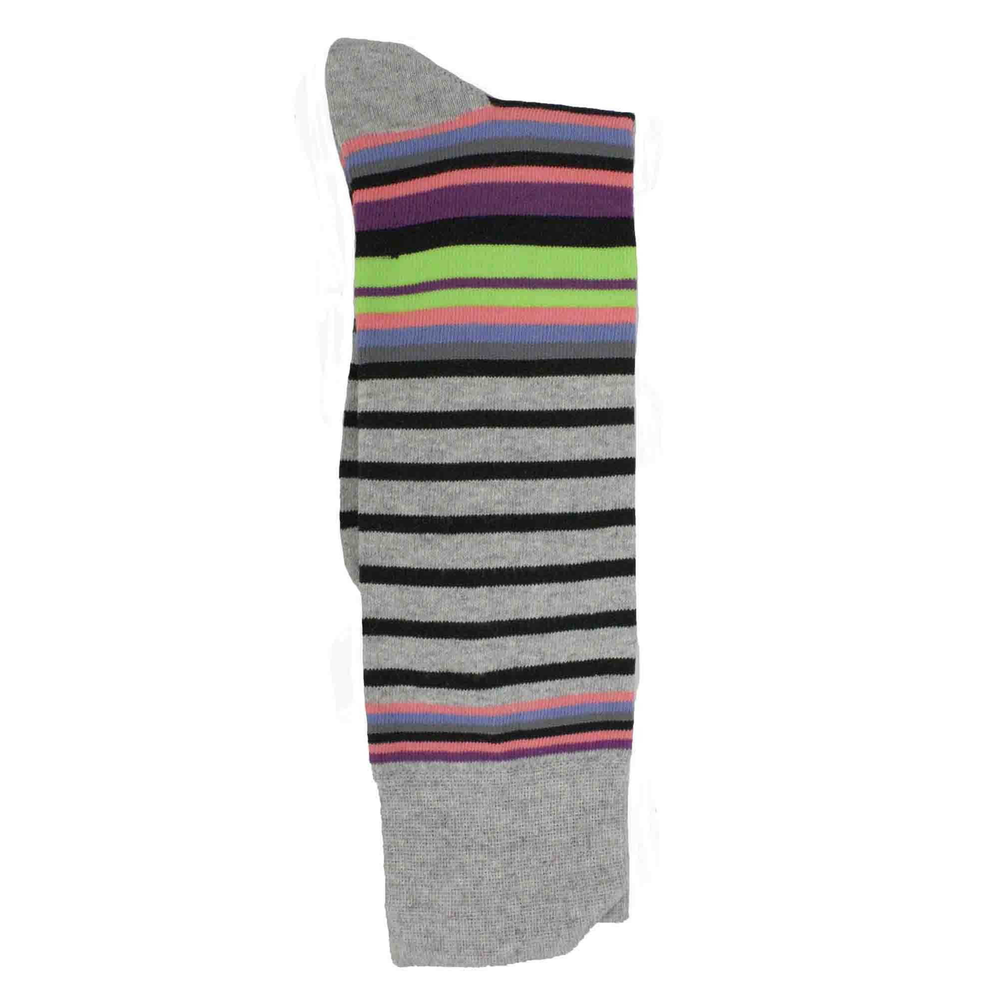 Calcetín de Vestir para Caballero Color Negro con Rayas Multicolor Pierre Cardin
