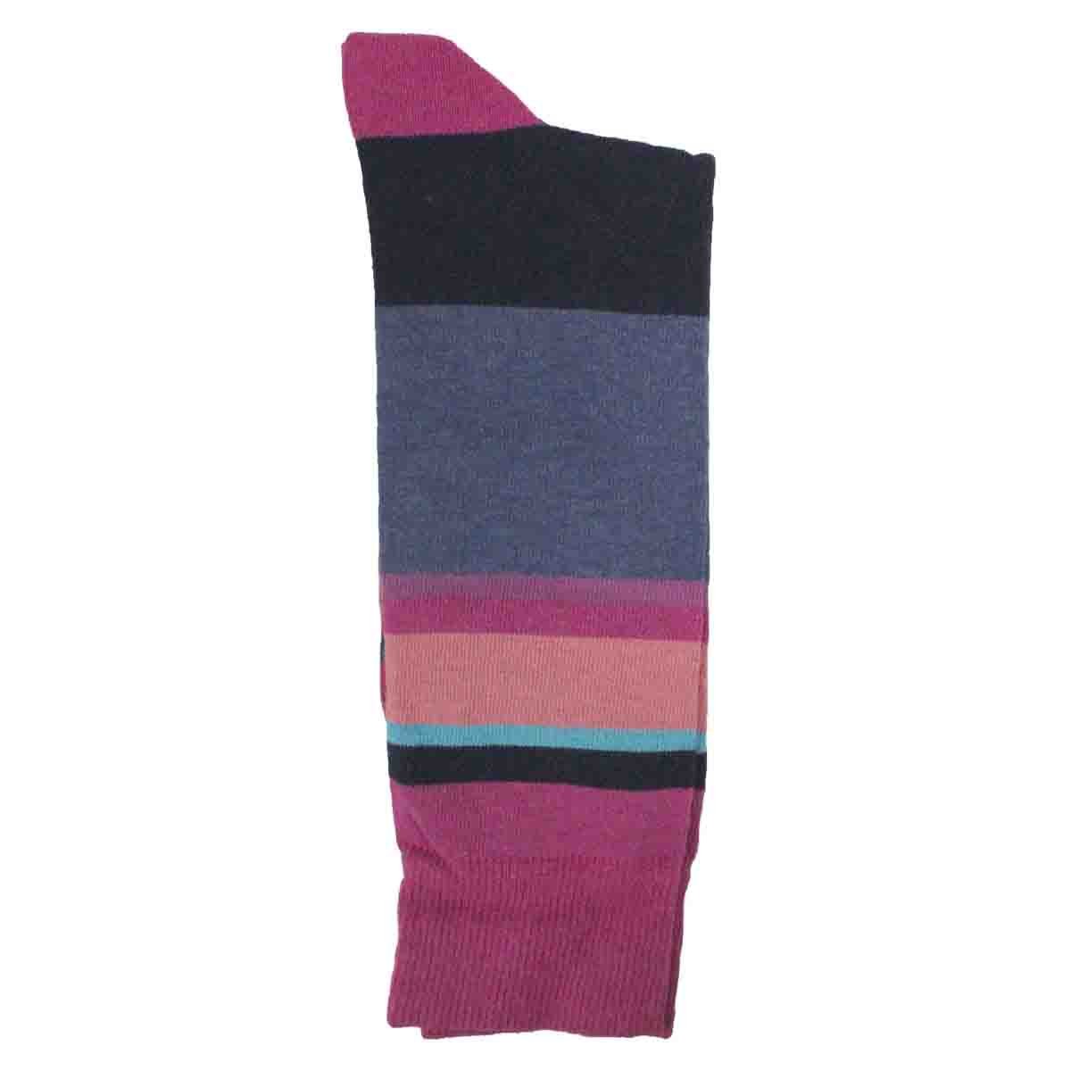 Calcetín de Vestir para Caballero Color Verde a Rayas Gruesas Multicolor Pierre Cardin