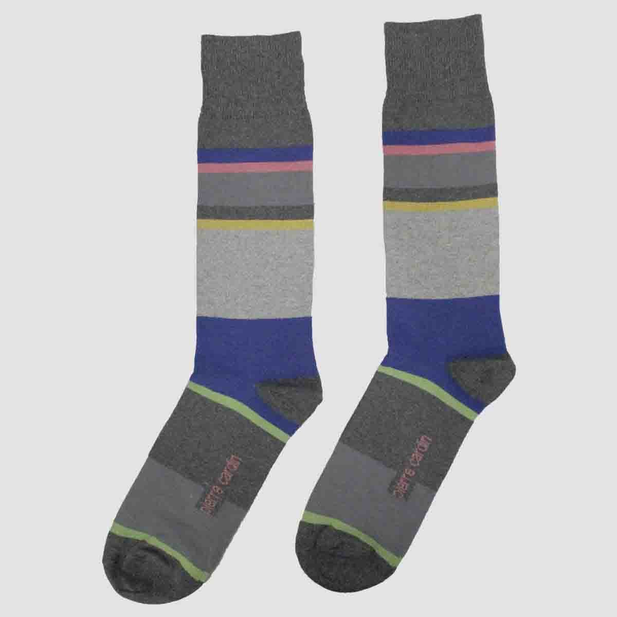 Calcetín de Vestir para Caballero Color Verde a Rayas Gruesas Multicolor Pierre Cardin