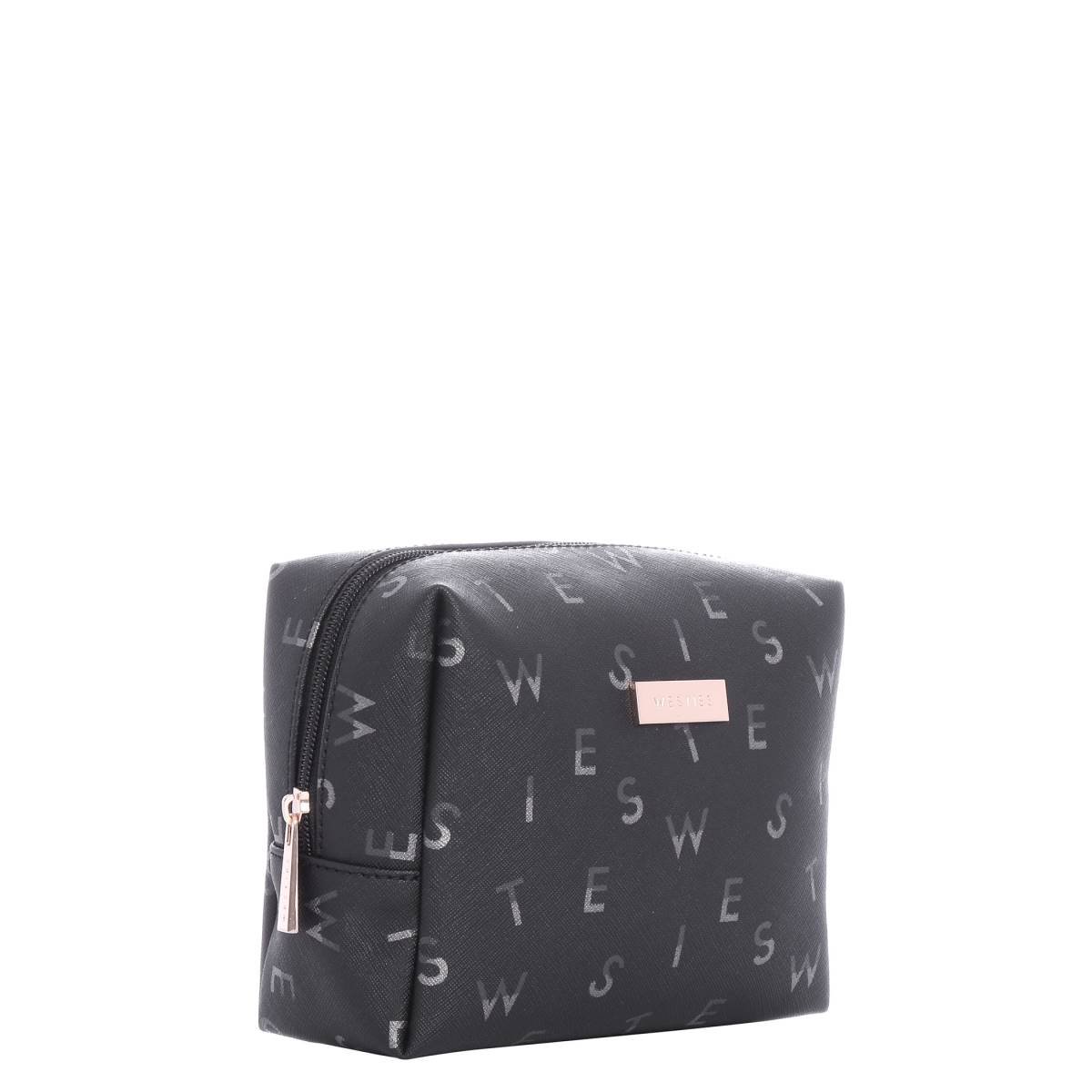 Cosmetic Case Negro/multicolor con Aplicación en Metal Westies