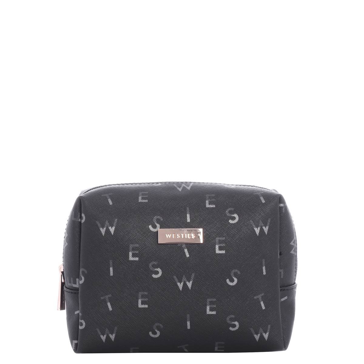 Cosmetic Case Negro/multicolor con Aplicación en Metal Westies