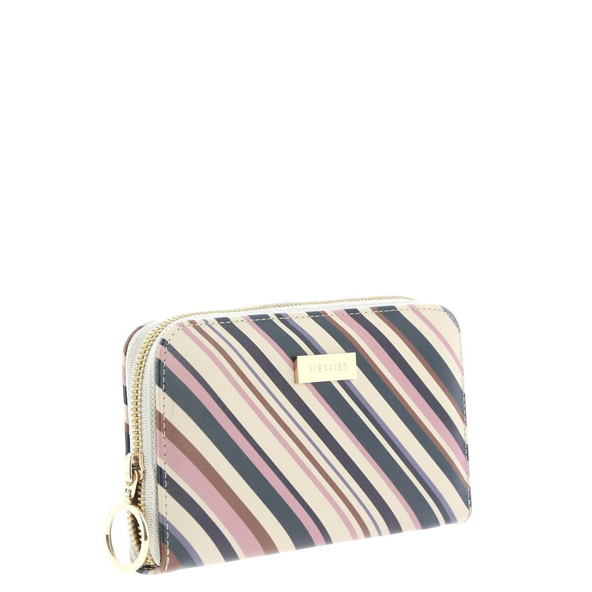 Zip Around Beige/multi con Aplicación en Metal Westies