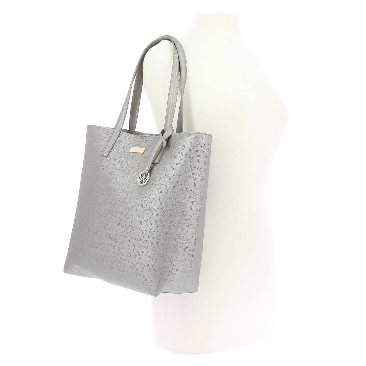 Tote Gris Oscuro con Aplicación en Metal Westies