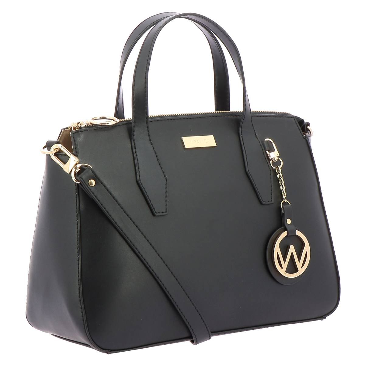 Satchel Negro/multicolor con Aplicación en Metal Westies
