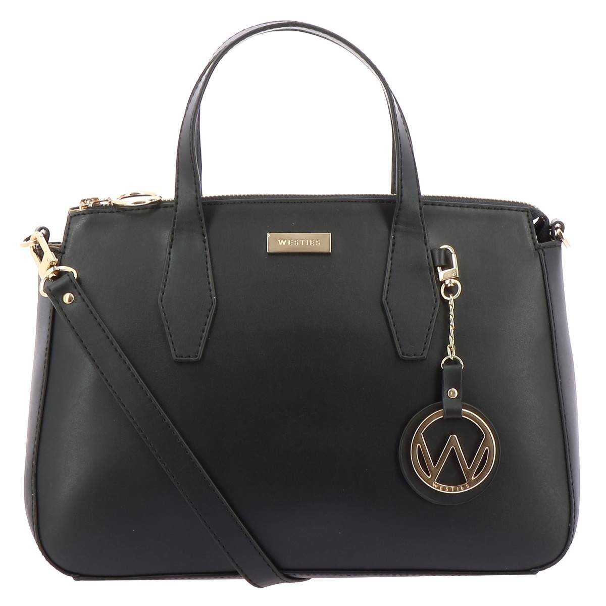 Satchel Negro/multicolor con Aplicación en Metal Westies