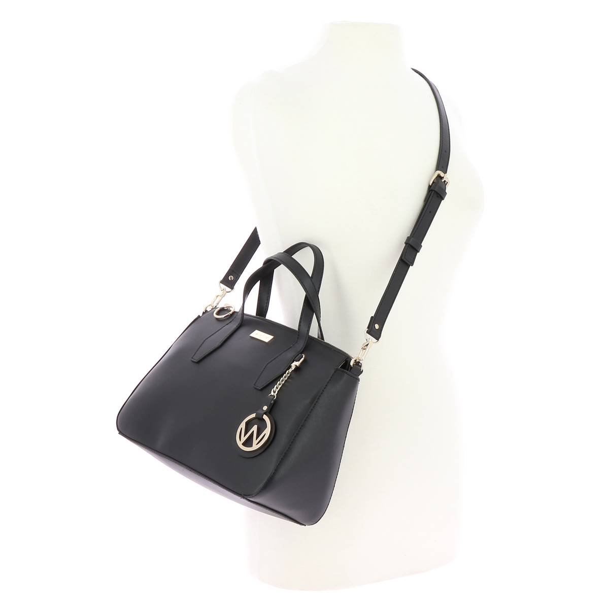Satchel Negro/multicolor con Aplicación en Metal Westies