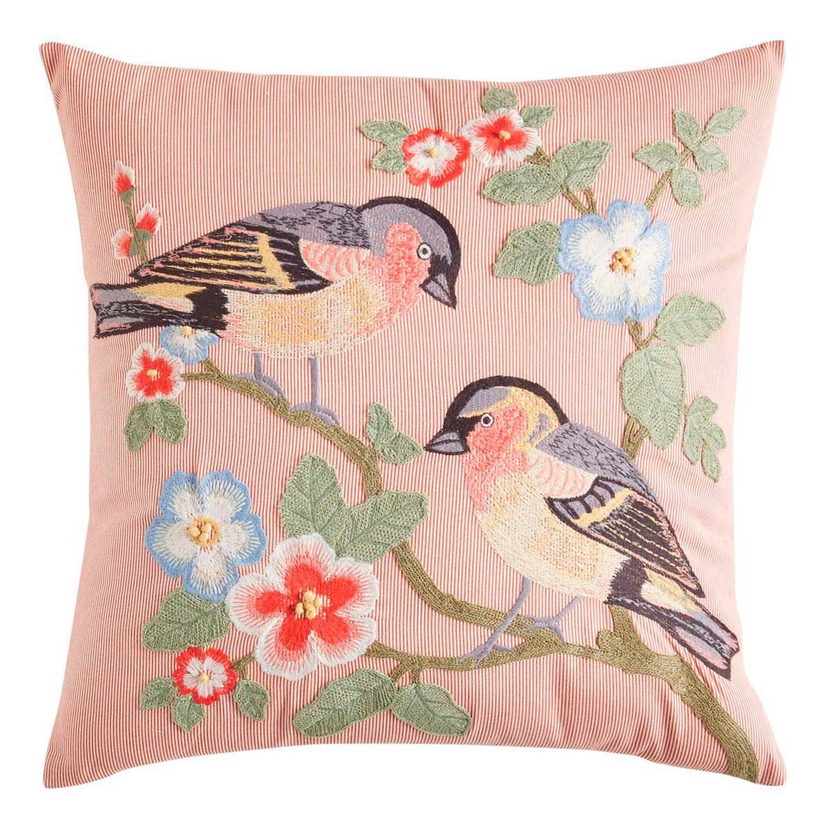 Cojín Embroidered Pair Of Spring Birds Pier 1 Imports