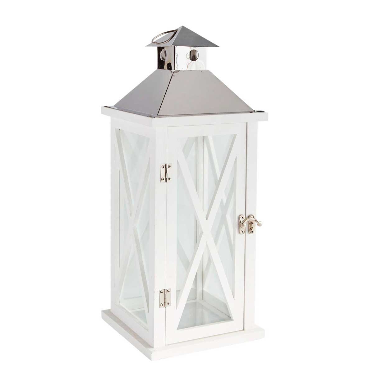Linterna Mediana Rosemont White Wooden Pier 1 Imports