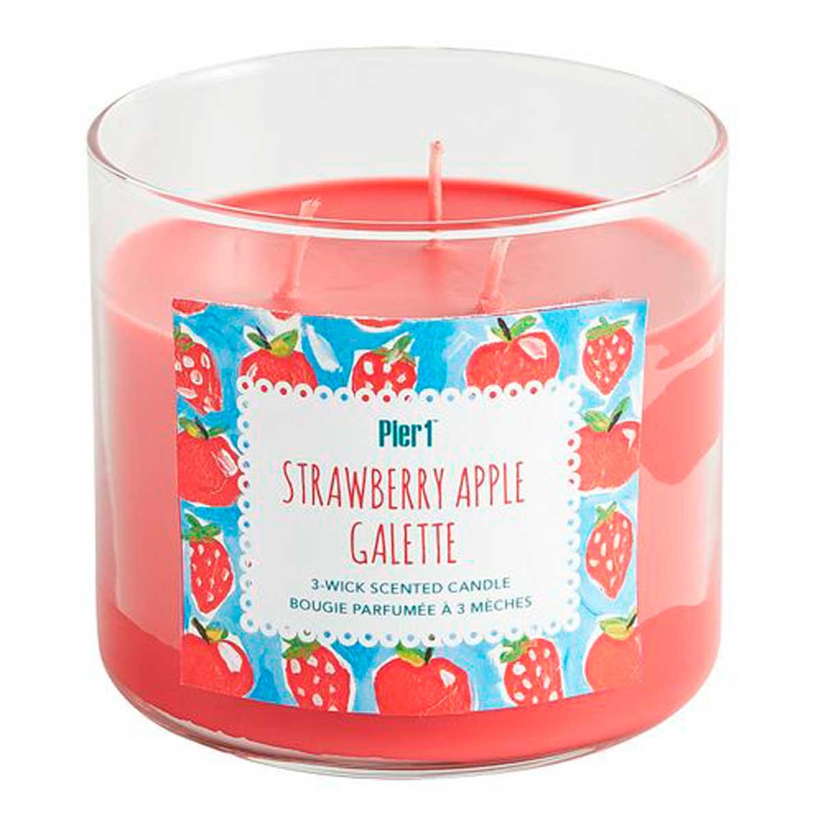 Vela con 3 Pabilos Strawberry Apple Galette Pier 1 Imports