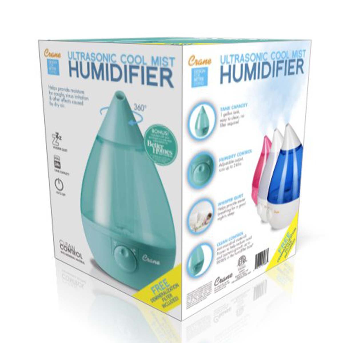 Humidificador Ultrasónico Verde Agua Crane