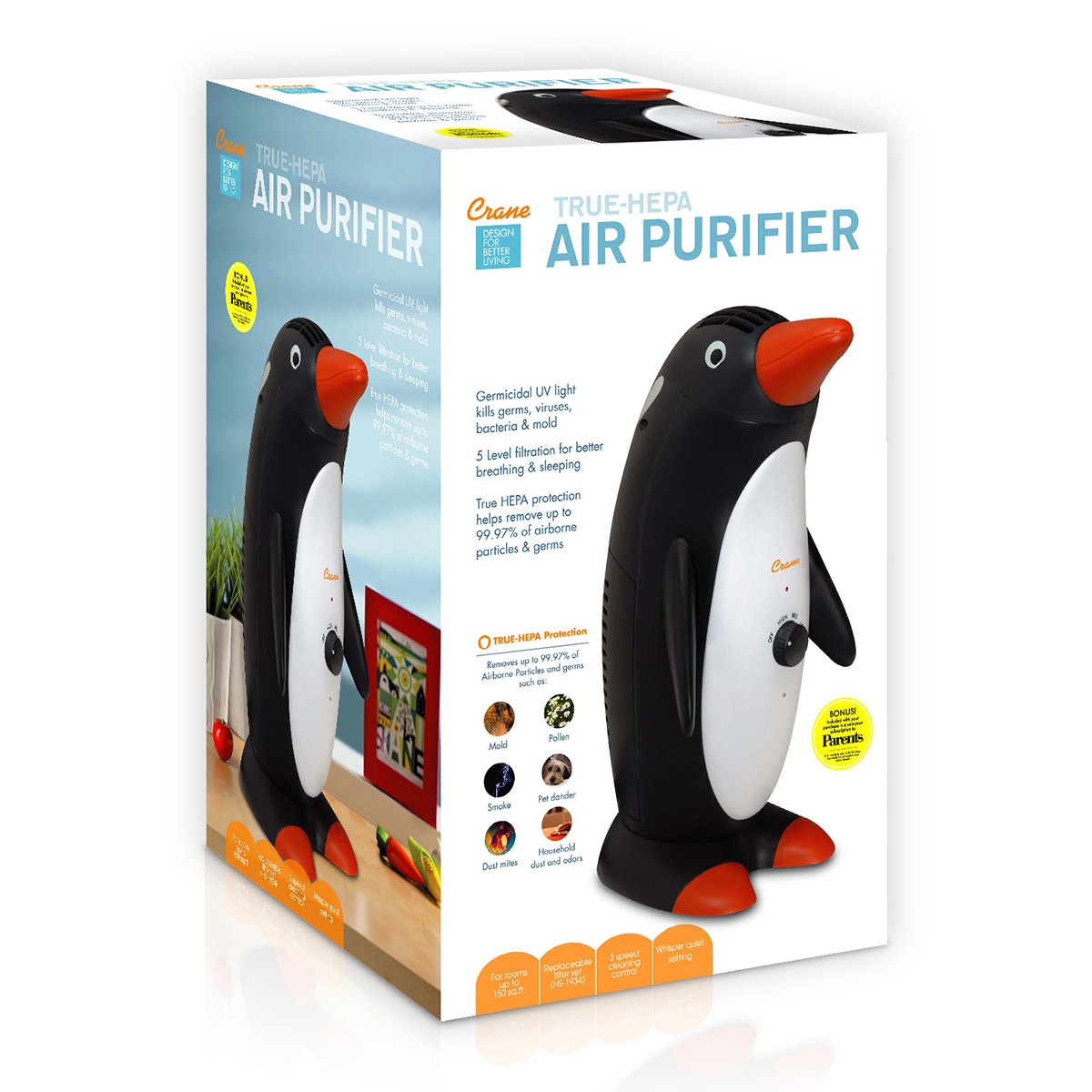 Purificador de Aire Ultrasónico Pingüino Crane