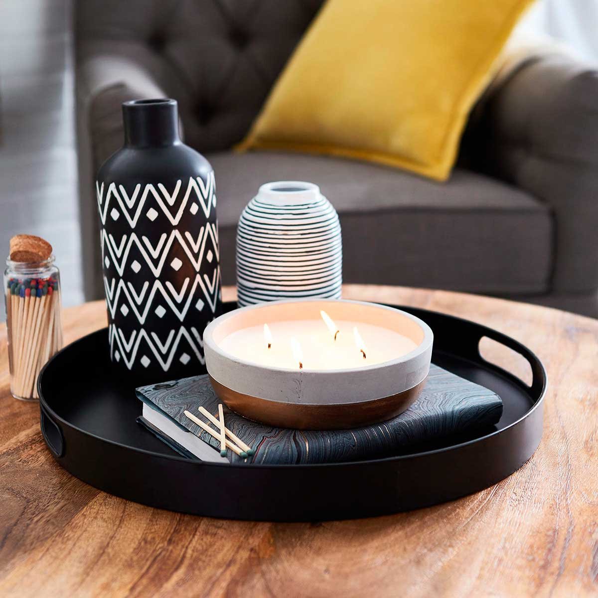 Vela Urban Mod Black Pepper Large Round Filled Pier 1 Imports