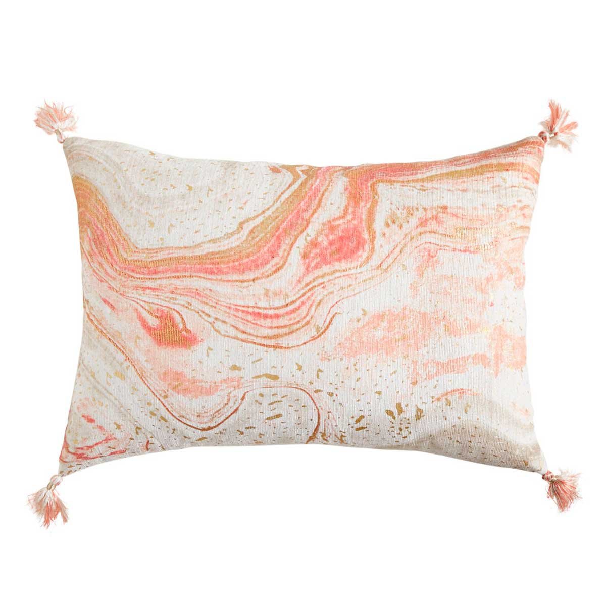 Cojín Lumbar Marble Metallic Blush Pier 1 Imports