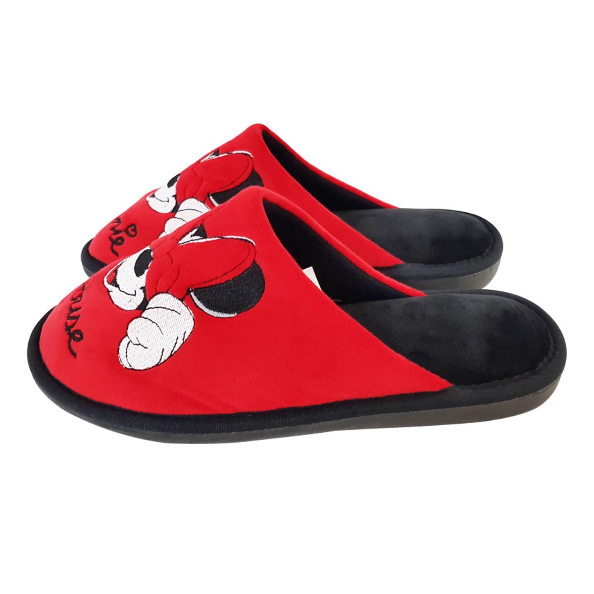 Pantufla Roja con Bordado Minnie Arra