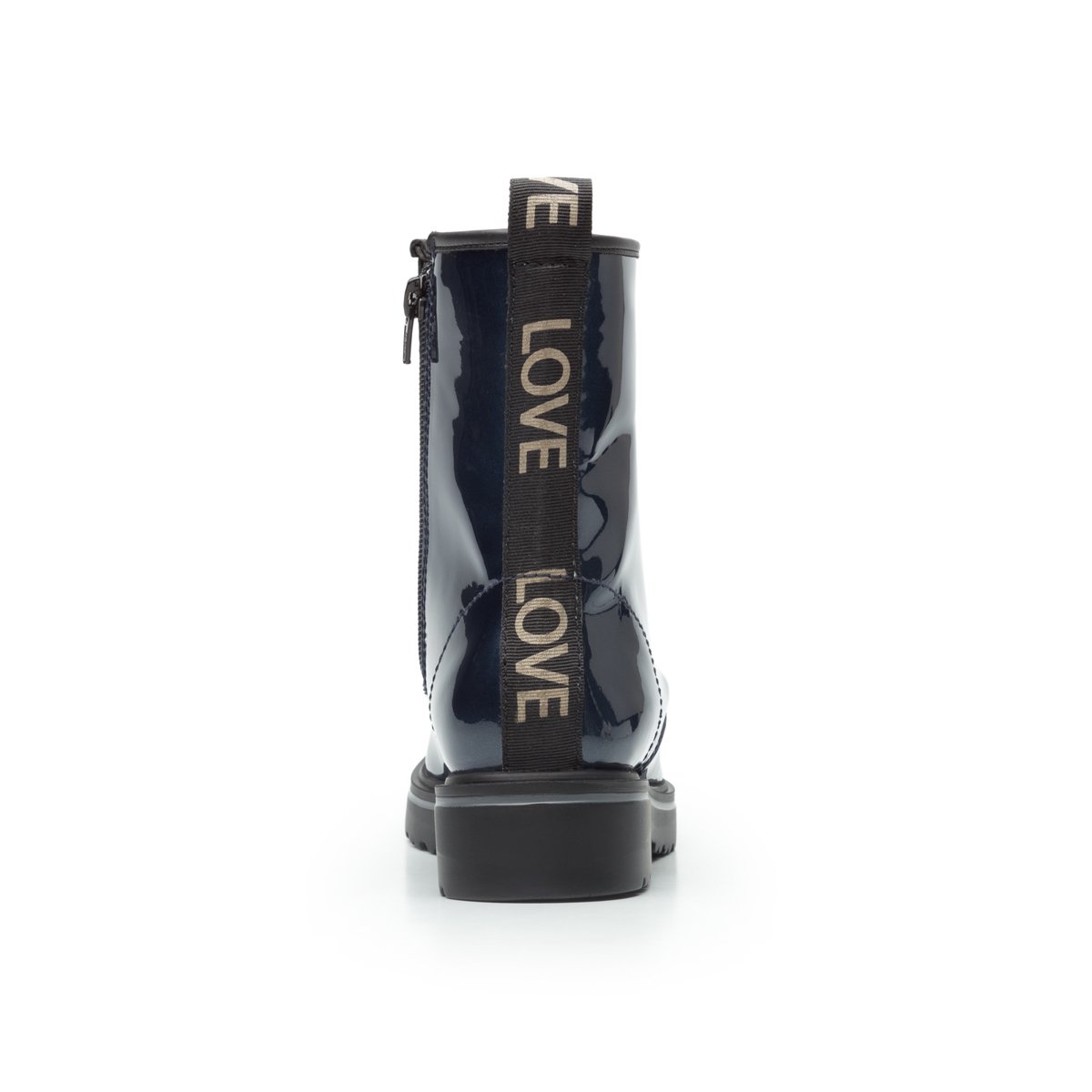 Bota de Charol Azul con Agujeta Flexi
