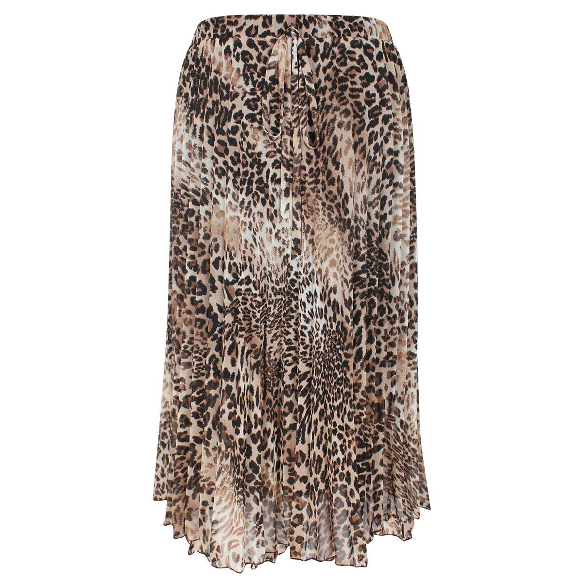 Falda Estampada Animal Print Plisada City Femme