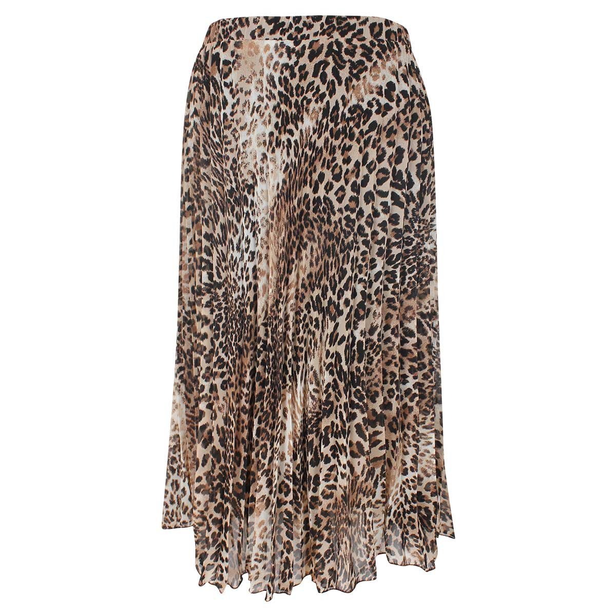 Falda Estampada Animal Print Plisada City Femme
