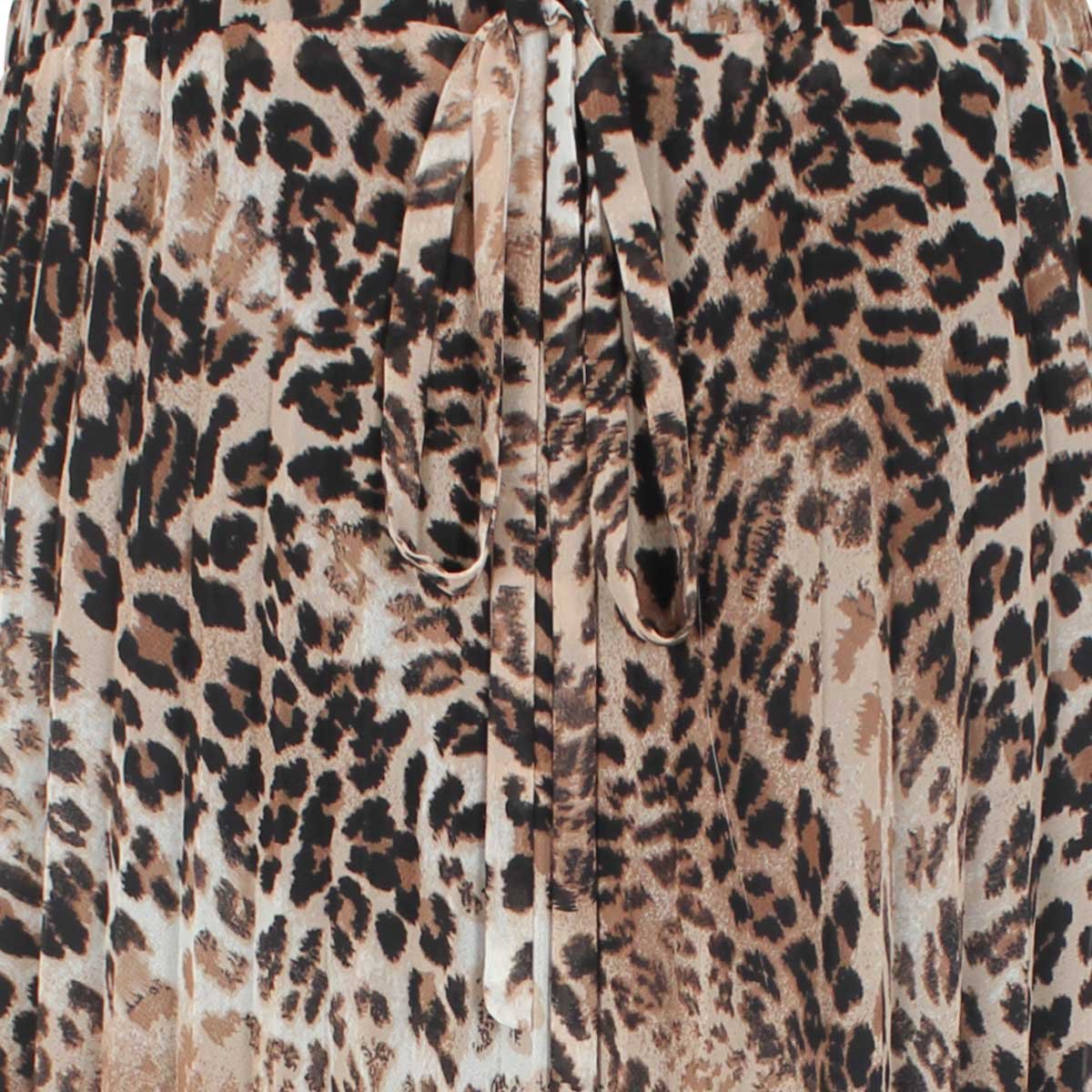 Falda Estampada Animal Print Plisada City Femme
