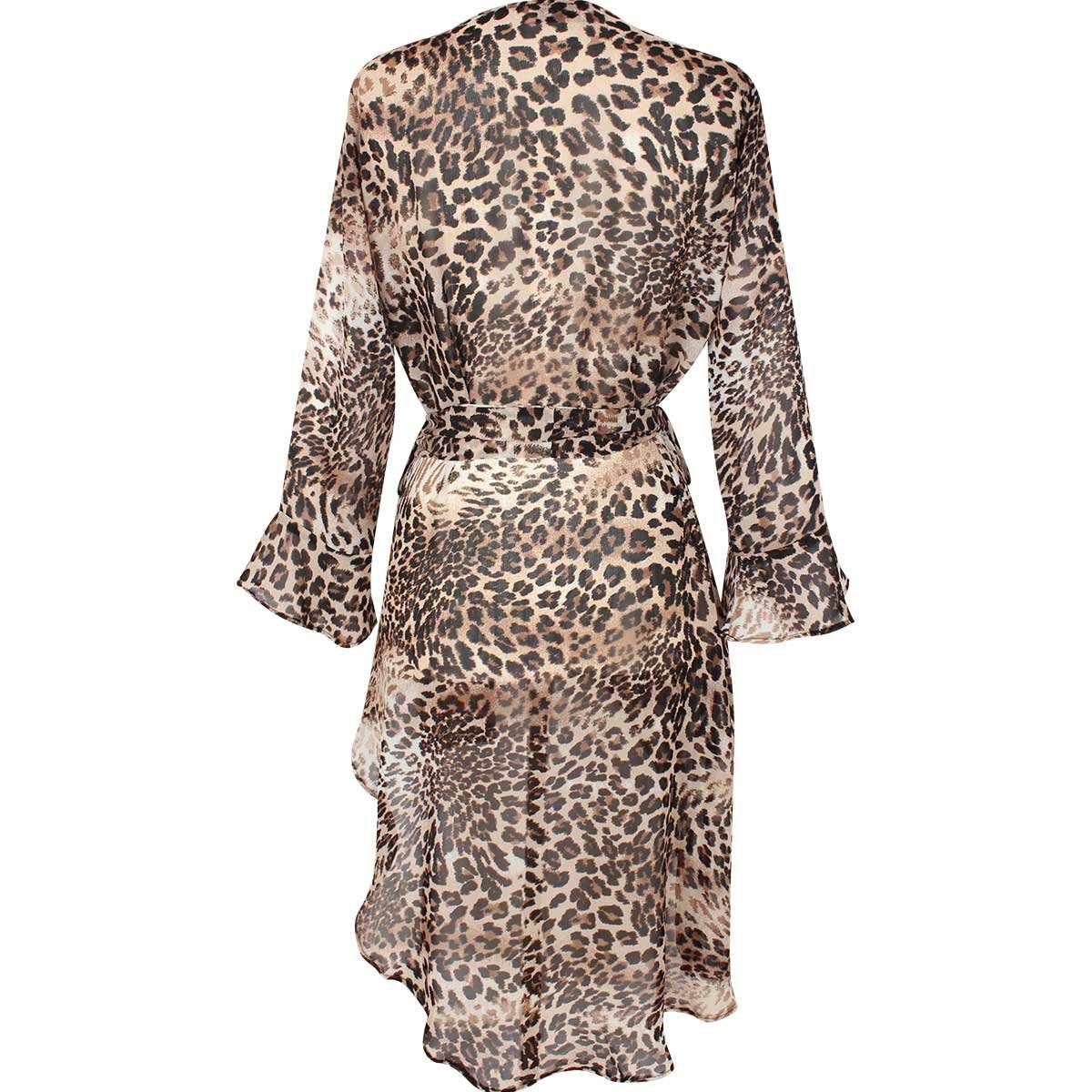 Túnica Escote Redondo con Cinta Animal Print City Femme