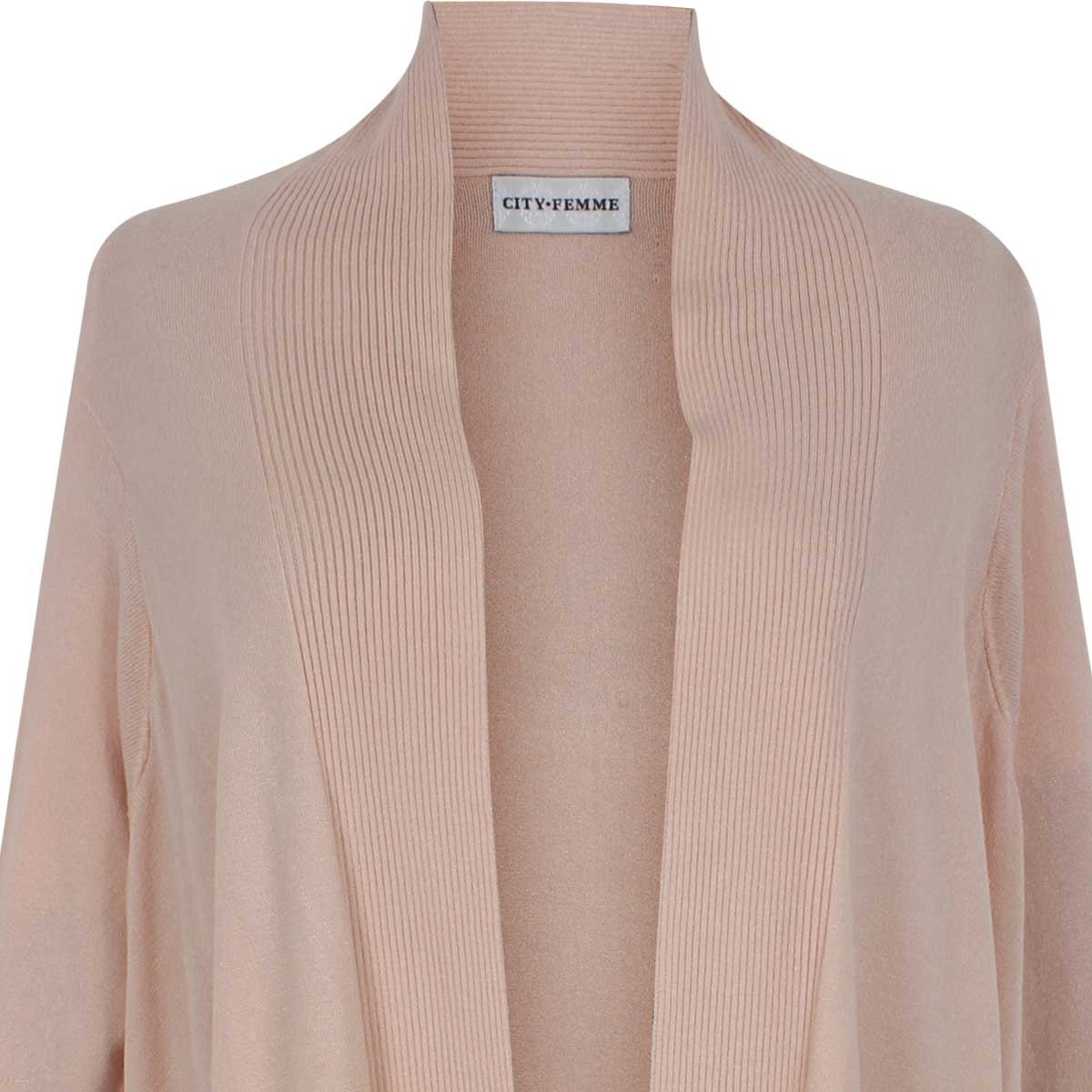 Ensamble Rosa Abierto Manga Larga Liso City Femme