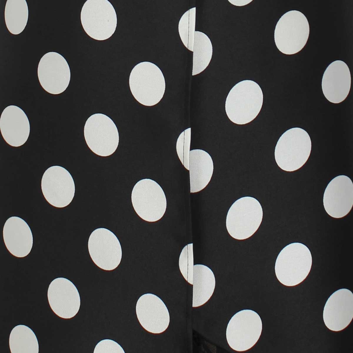 Vestido Lunares Manga Larga Cuello Camisero con Cinturón Aplicación de Encaje Basel