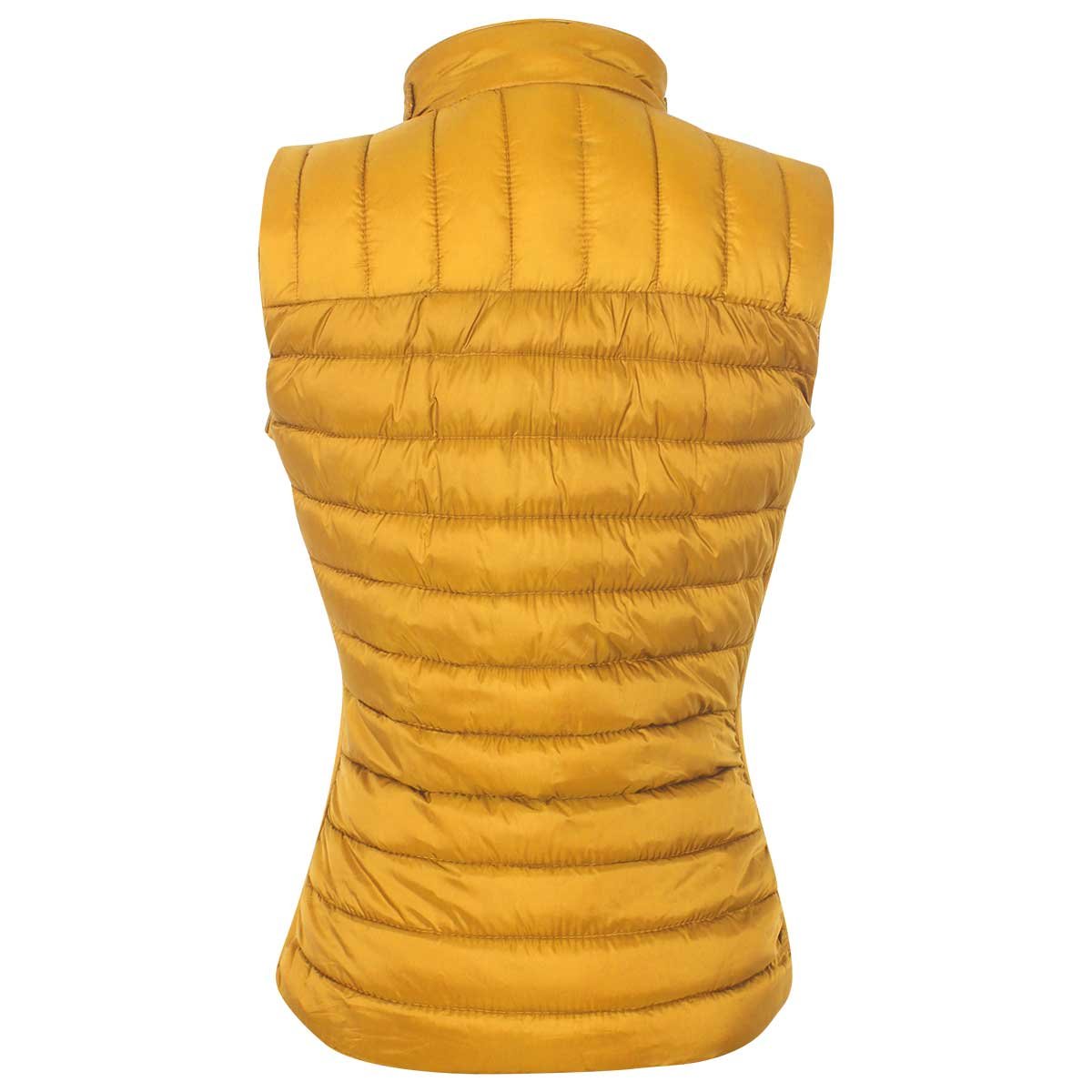 Chaleco Mostaza Capitonado Cuello Mao con Trabe Basel