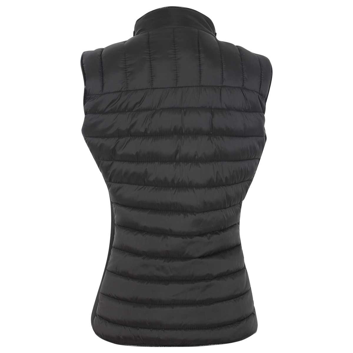 Chaleco Negro Capitonado Cuello Mao con Trabe Basel