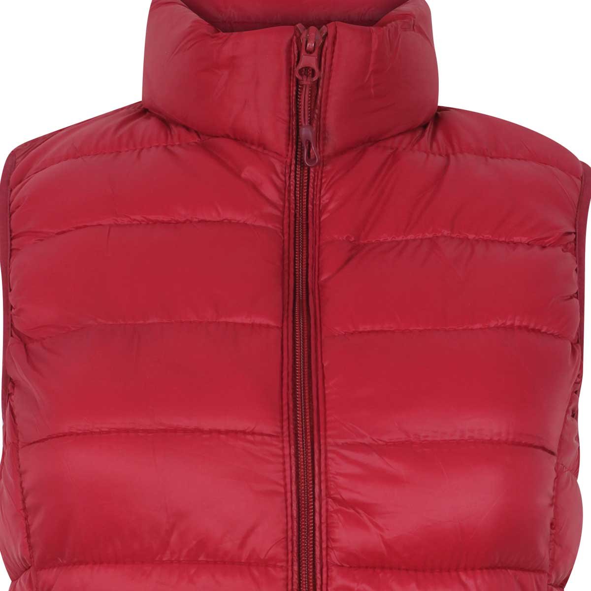 Chaleco Rojo Cuello Mao Capitonado Elle