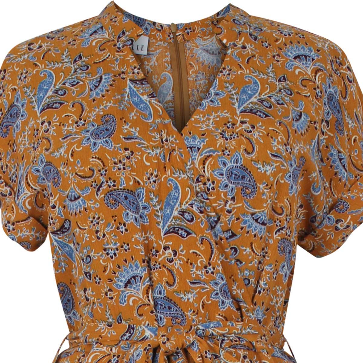 Jumpsuit Manga Corta Escote V Estampado Paisleys Elle
