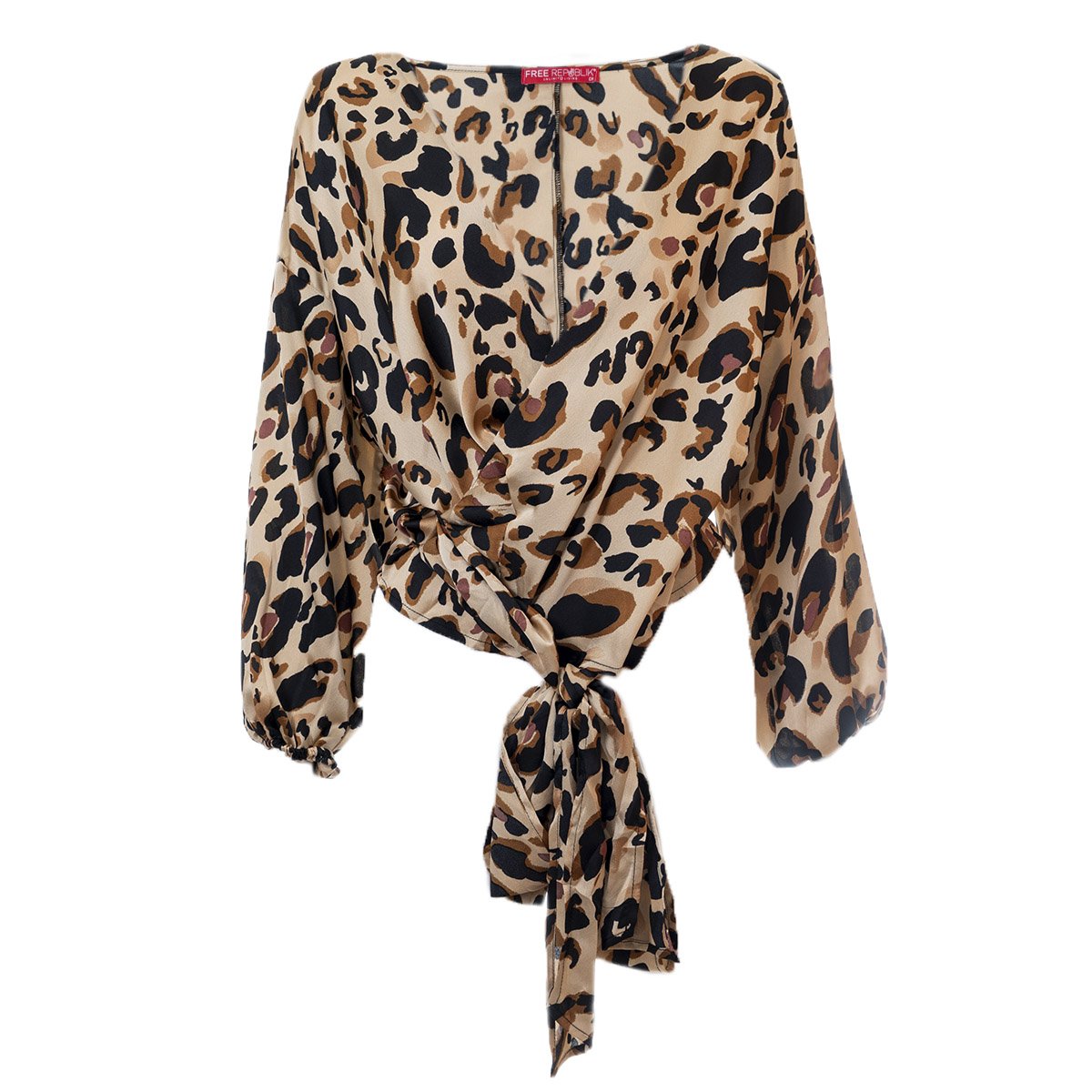 Blusa Crop con Cinta Estampado Animal Print Free Republik