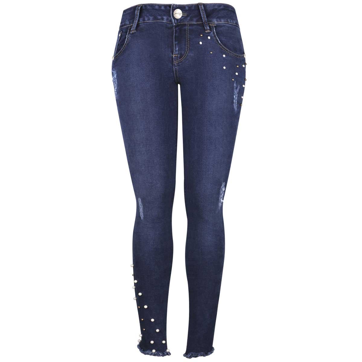 Vadim elegante perla abalorios decora Denim jeans bolsillos irregular hem  cremallera Pantalones mujer primavera pantalones casuales KZ1222|Pantalones  vaqueros| - AliExpress