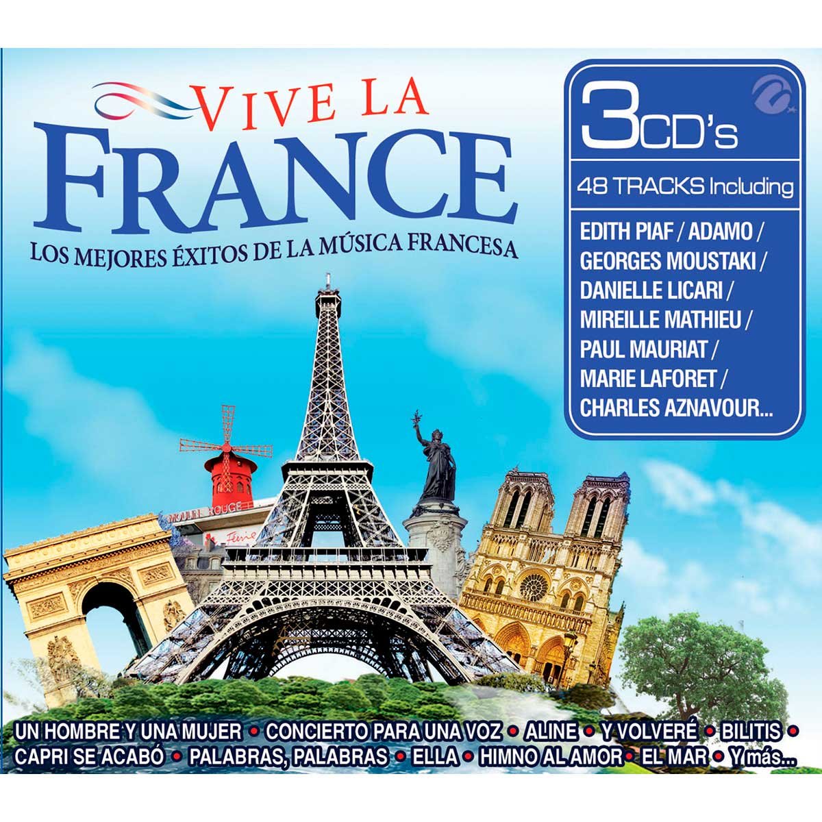 3 Cds Varios Vive la France los Mejores Éxitos de la Música Francesa