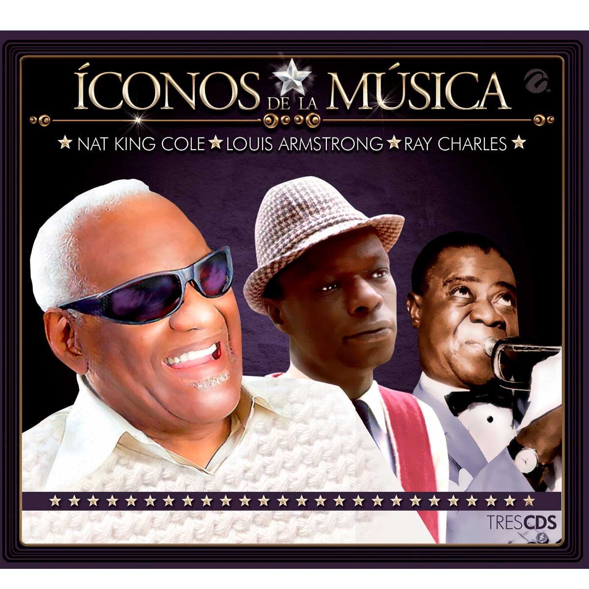 3 Cds Iconos de la M&uacute;sica Nat King Cole, Louis Armstrong Y Ray Charles