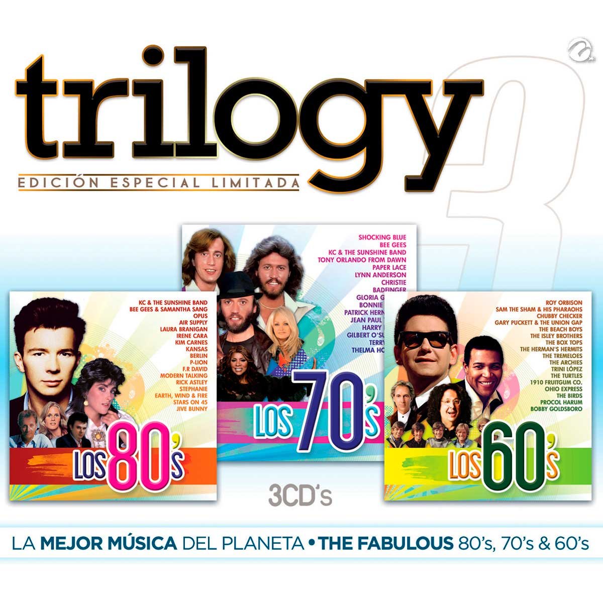 3 Cds Trilogy  la Mejor Música Del Planeta The Fabuluos 80S, 70S, 60S