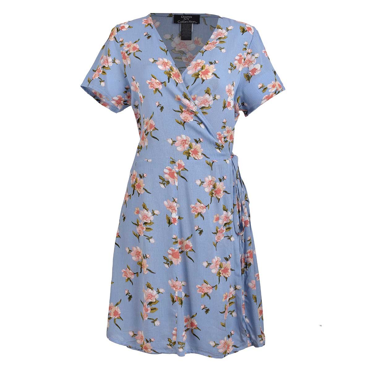 Vestido  Corte  Imperio Escote  Cruzado  Manga Corta Doma Ny Collection