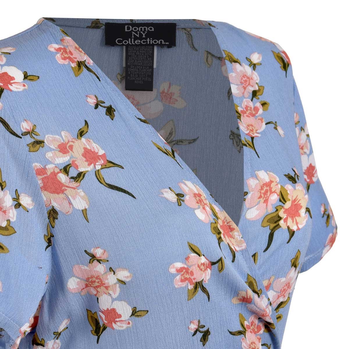 Vestido  Corte  Imperio Escote  Cruzado  Manga Corta Doma Ny Collection