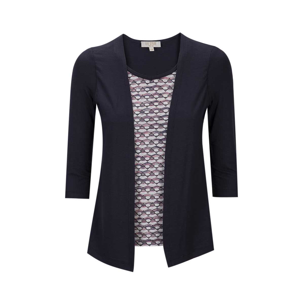 Blusa Simulación Cárdigan Manga Larga Life Styler