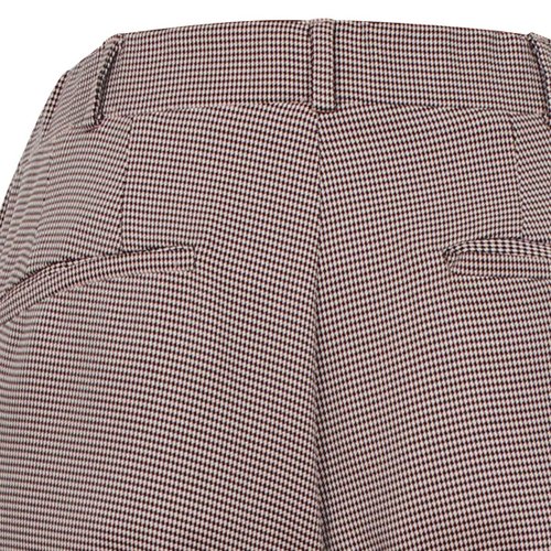 Pantalón Corte Recto Mini Cuadro con Presillas Office Cool para Mujer