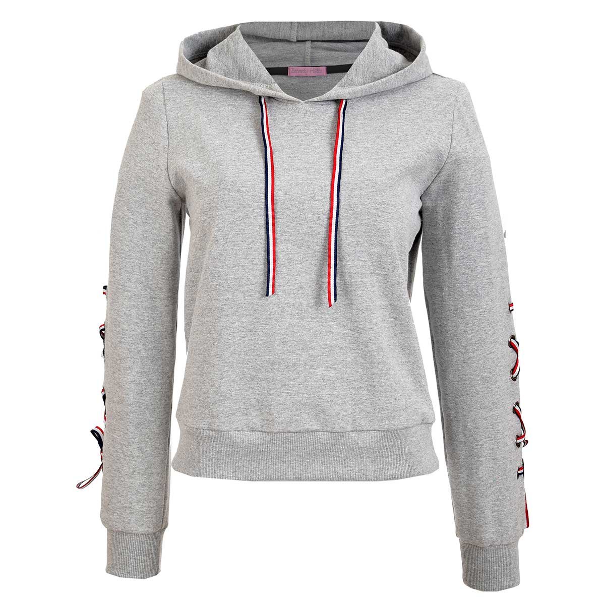 Sudadera Lisa con Capucha Y Cintas Beverly Hills