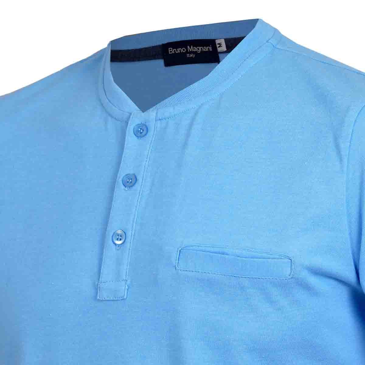Playera Cuello Henley Azul Cielo J. Opus