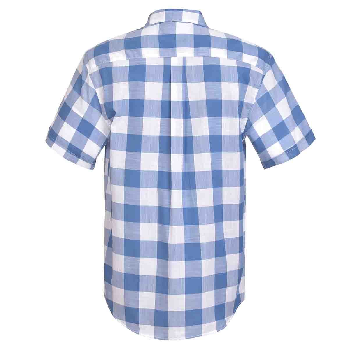 Camisa Manga Corta a Cuadros Azul Polo Club para Caballero