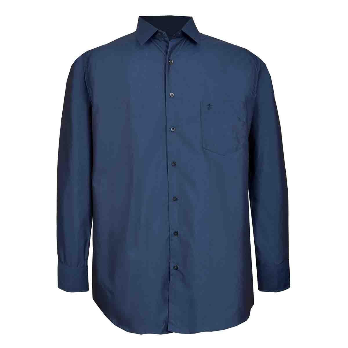 Camisa Talla Plus Manga Larga Tornasol Marino John Henry para Caballero