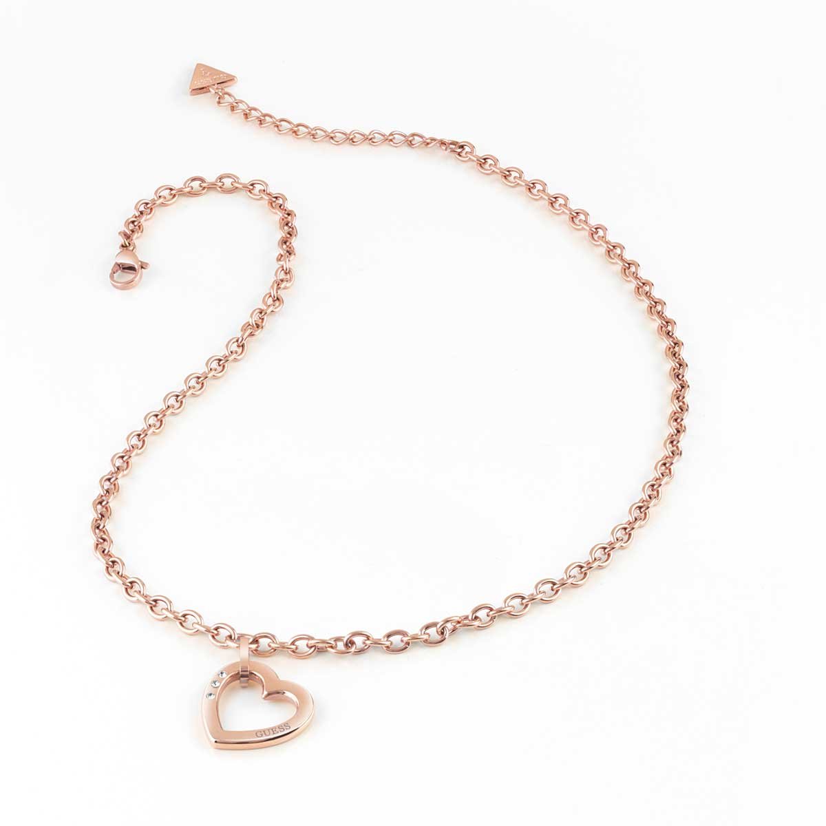 Collar Hearted Chain Oro Rosa Guess