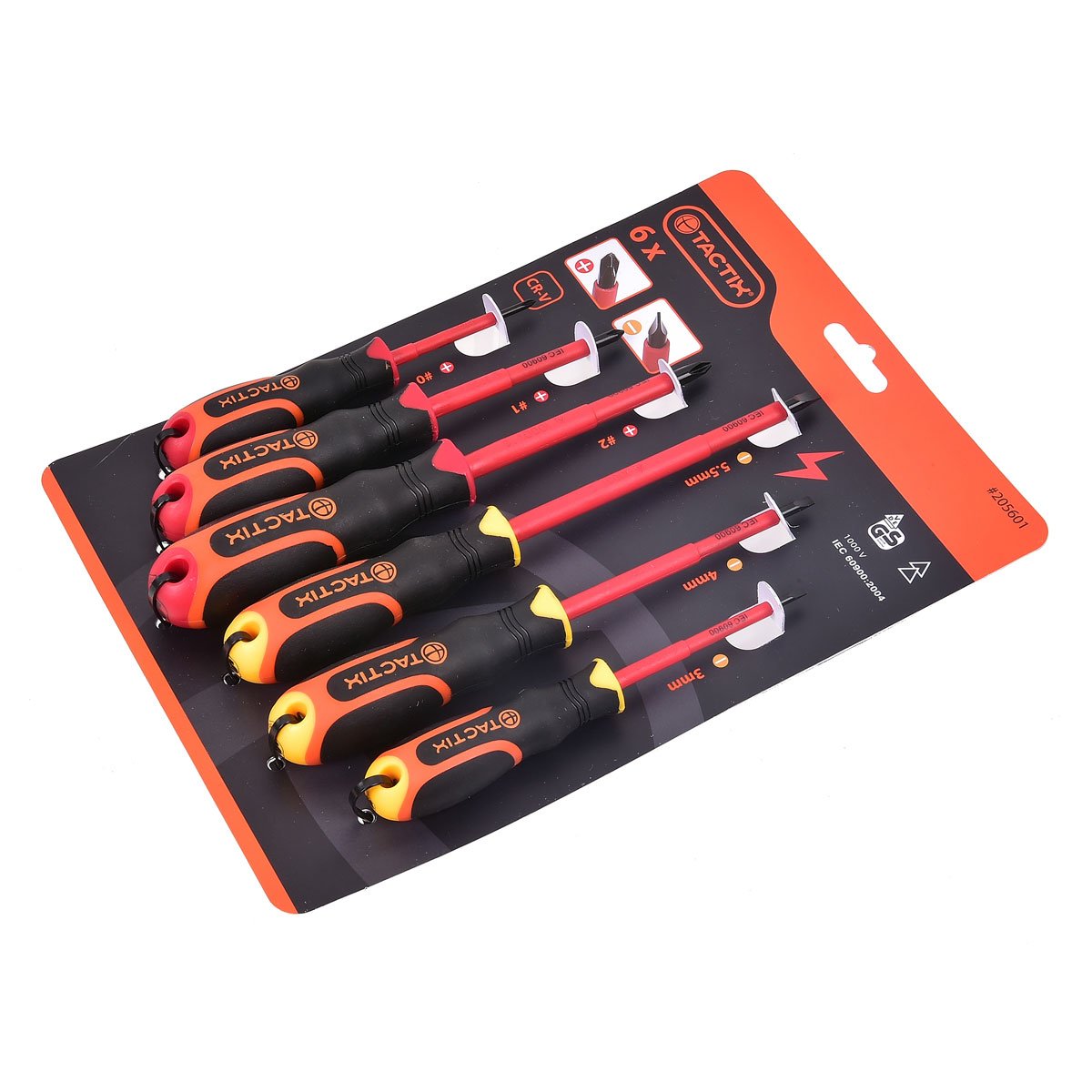 Set 6 Desarmadores Aislados Profesional Electricista Ergonómicos Tactix