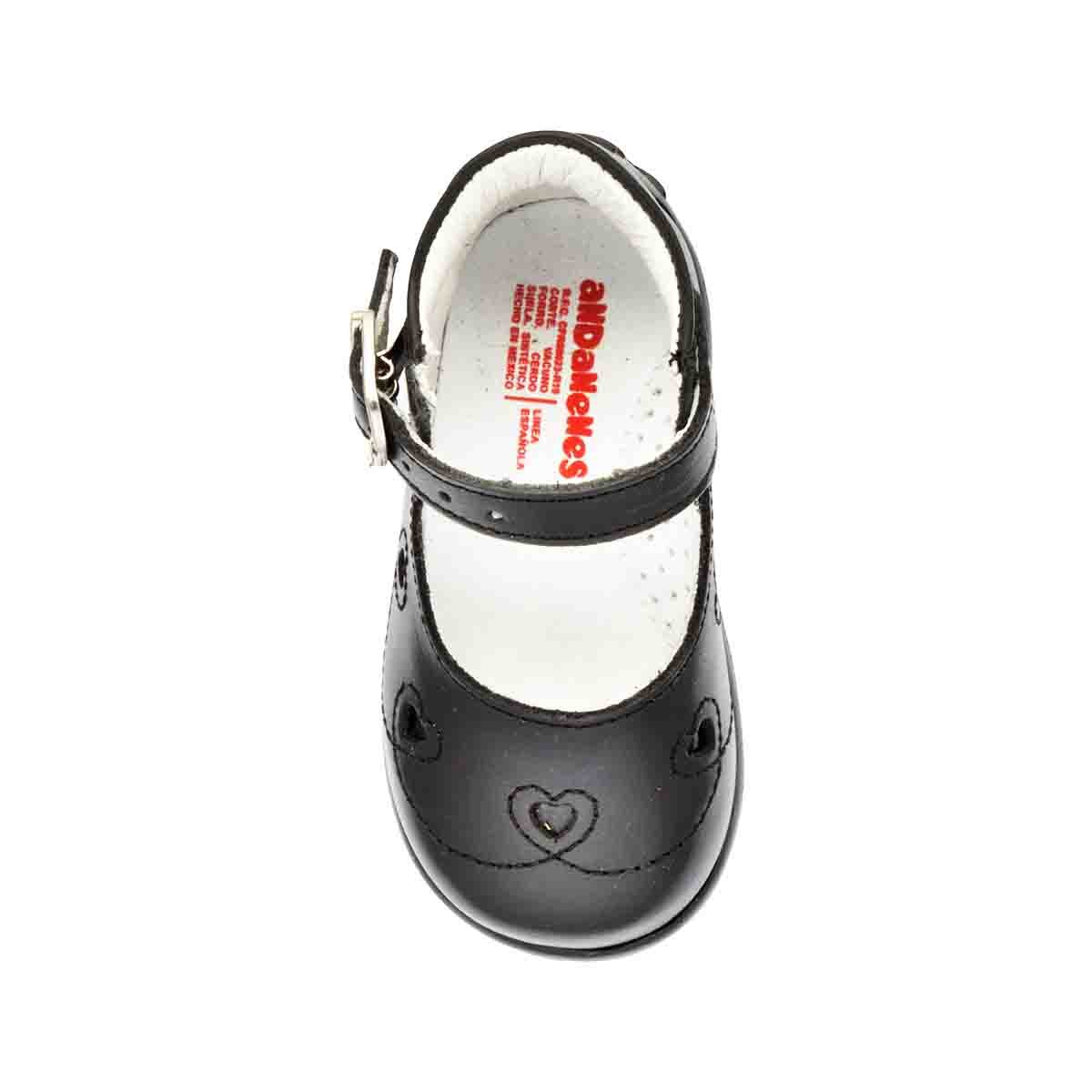Zapatos Mary Jane Corazones y Hebilla Negro Andanenes